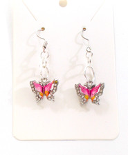 BUTTERFLY HANDMADE EARRINGS, CRYSTAL RHINESTONES FASHION JEWELRY 1