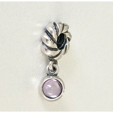 Pandora Amethyst Disk February Birthstone Rare Retired Bead Dangle Charm