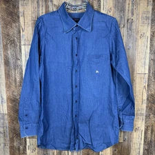 Burberry Nova Denim Button Down Long Sleeve Blouse Shirt Italy sz 6
