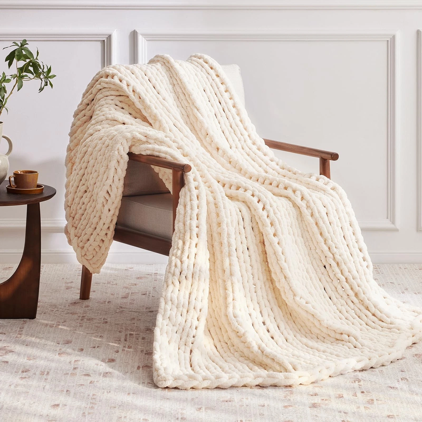 Negwoo Chunky Knit Throw Blanket - Thumbnail 2