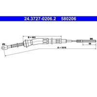 ATE Handbremsseil Hinten Passend FüR BMW 3 | 24.3727-0206.2