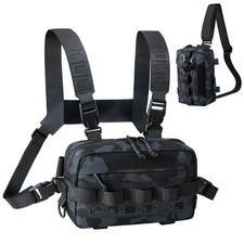 Outdoor Chest Bag for Men, Water-Resistant Fishing Chest Pack, Tactical Vest ...