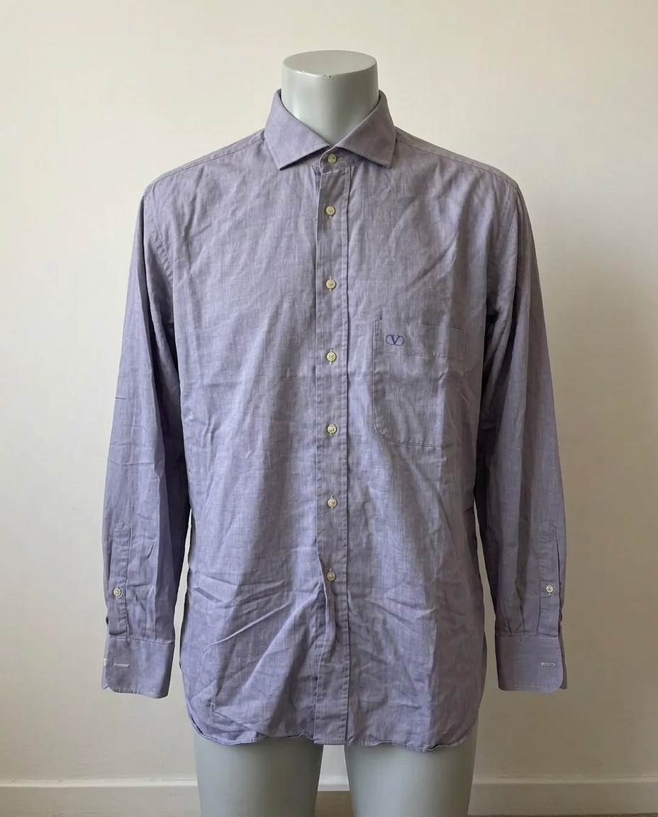 VALENTINO CAMICIA UOMO TG.L VIOLA ORIGINALE