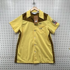 NEW The Big Lebowski Button Shirt Mens L Yellow Brown Short Sleeve MOVIE NWT