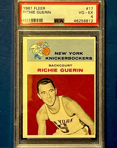 1961 RICHIE GUERIN Fleer Vintage NBA Basketball Card PSA 4 VG-EX NY KNICKS Star