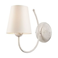 Shabby Wandleuchte Stoff Schirm Landhaus Tori Schlafzimmer Wohnzimmer Wand Lampe