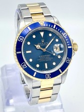 Rolex Submariner Date Bluesy 16613 40mm Blue Dial Blue Bezel Two Tone Box