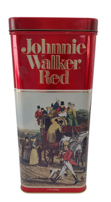 1983 Johnnie Walker Red Scotch Whisky Tin 1.75 L Made in Carlisle, England