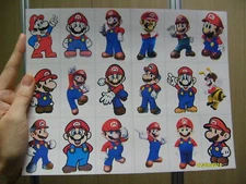 BIG STICKER SHEET 18 MARIO/PEACH/TOAD/LUIGI/YOSHI ETC. YOUR CHOICE