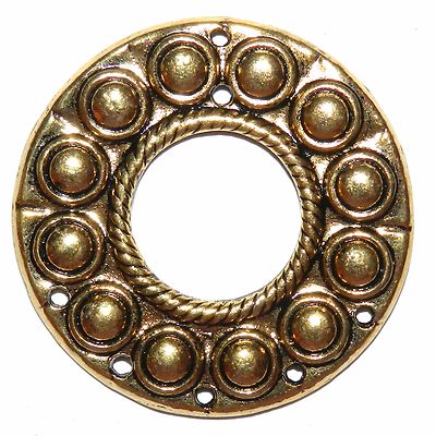 ML588 Antiqued Gold 50mm Round Link with 7-Holes Metal Alloy Component 10pc