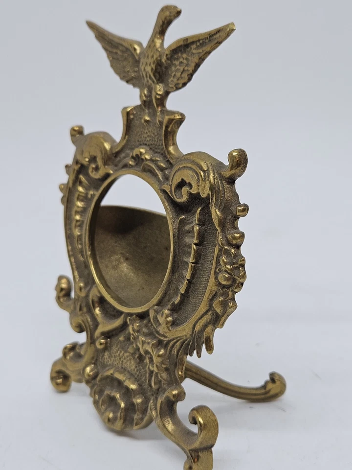 Antiguo soporte de reloj de bolsillo vintage de latón patriótico águila soporte de exhibición años 16 Foto 2 de 4