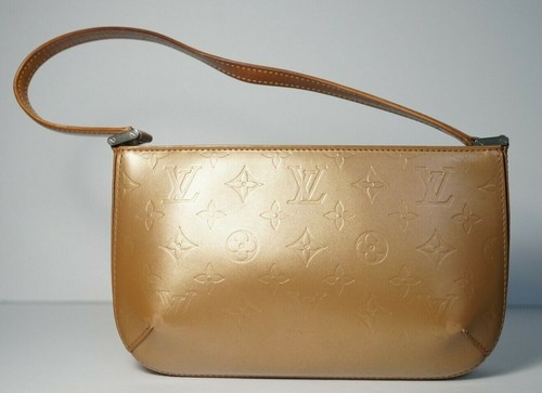 AUTH LOUIS VUITTON MONOGRAM CUIR GLACE MAT FLOWER BAGUETTE CLUTCH SILVER HW  | eBay
