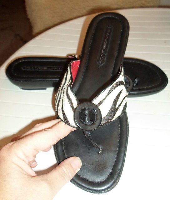 Bandolino Calf Hair Zebra Pattern Thong Sandals Slip On Sz 10M PARTRIDGE | eBay