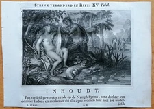 Satyr Pan and Syrinx - Original Print Ovid Metamorphoses  - 1730