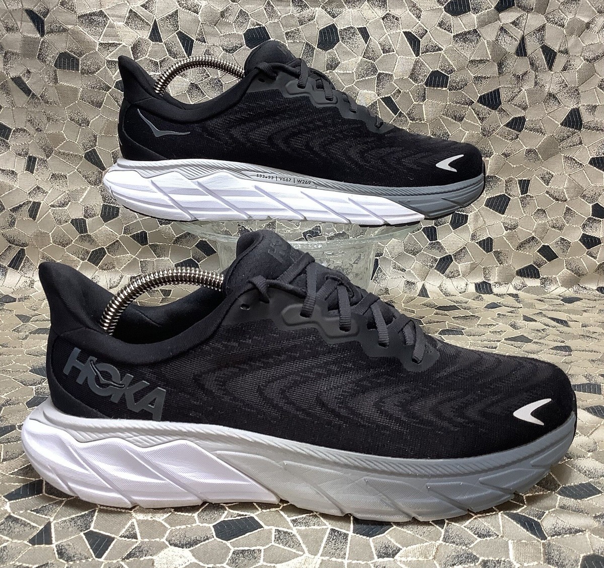 HOKA One One ARAHI 6 Black White Running Walking 42 men 8.5 | eBay