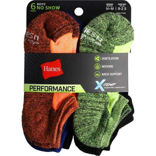Paquete de 6 calcetines Hanes® Everyday Active NO SHOW para niño "SOPORTE ARCO" - Imagen 2 de 7
