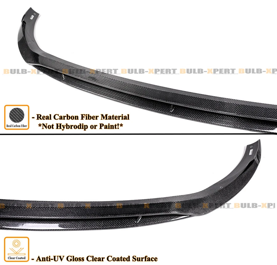 For 19-21 Mercedes Benz W205 C300 C43 AMG Carbon Fiber B Style Front Bumper Lip - Image 4 of 4