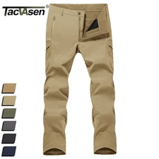 Tacvasen Men's Winter Fleece Lined Pants Waterproof Hunting Pants Snow Trousers