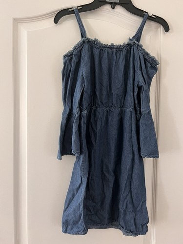 justice kids girls jean dress off the shoulders Size 10 - Picture 4 of 4