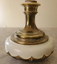 Vintage Brass Lamp Part Riser Neck Spacer Ornate Cast Metal Gold Cream