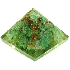 (1) Orgone Green Aventurine Crystal Pyramid w/Description Card - Healing Stone