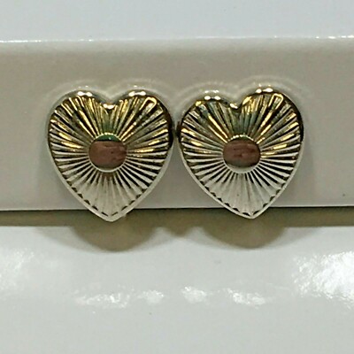 Vintage Silver Tone Textured Heart Shaped Lever Back Clip On