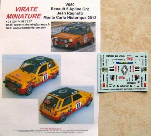 Modellini statici di auto da corsa Rally scala 1:43 per Renault