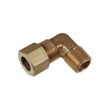 5/16" Brass Compression x 1/4" NPTF Male 90 Degree Elbow/Corner Adapter Fitting 