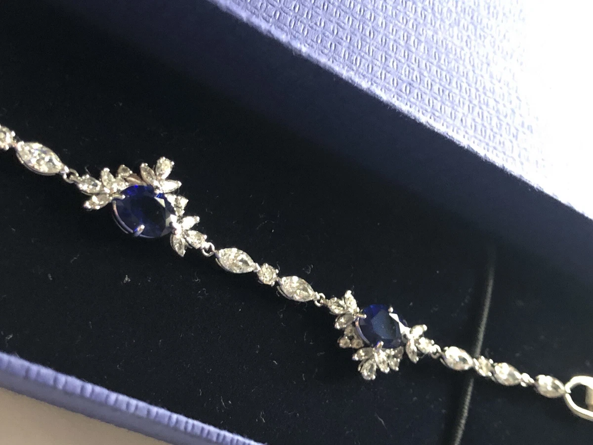 Swarovski Palace Rhodium Royal Blue Bracelet Bridal Jewellery Brand New 5498828