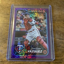 2024 Topps Series 2 Christian Vasquez Purple Foil Parallel 445/799 #654 Twins