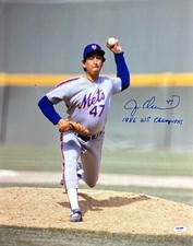 Jesse Orosco Signed 16x20 Photo New York Mets '1986 WS Champions' PSA 4A93010