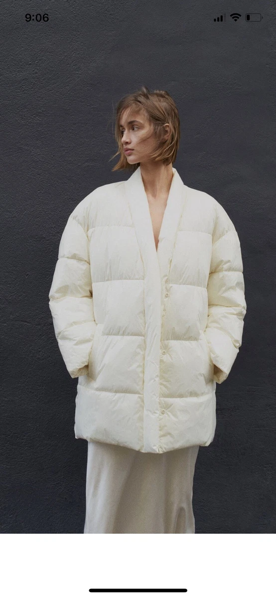 Zara cream top puffer coat