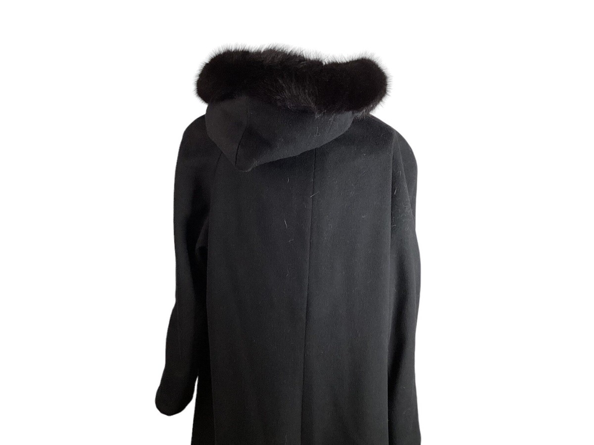 Vtg Cathy-Jo Black Coat 75% Wool 25% Nylon Plush 2XL Fur Vtg Cathy-Jo Black Coat 75% Wool 25% Nylon Plush 2XL Fur