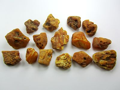 Lot of 15 Natural Rare Drops Genuine Baltic Amber Stones Nuggets 38.80 grams 