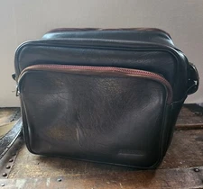 Vintage Perrin Brown  Leather Camera Bag Made in USA