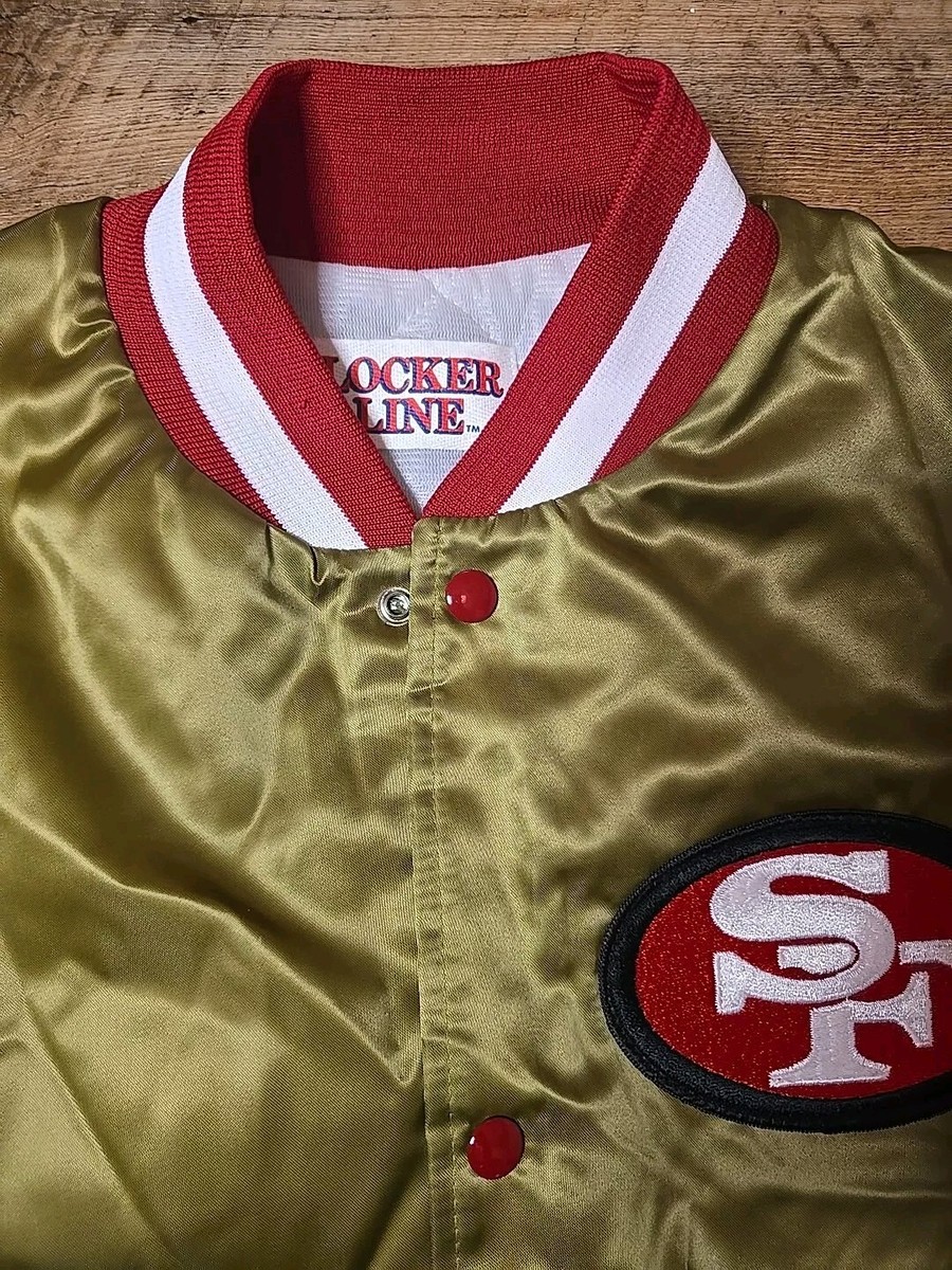 Vintage Locker Line San Francisco 49ers Gold Satin Jacket Size