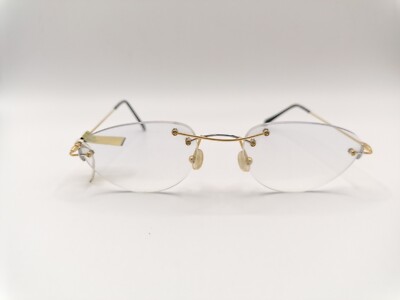 Vidi Vici Liana Germany hochwertig Brille randlos neu 22k Gold plated handbemalt