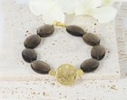 Pulsera Tous de oro amarillo 18k y cuarzo ahumado Rosa de Abril