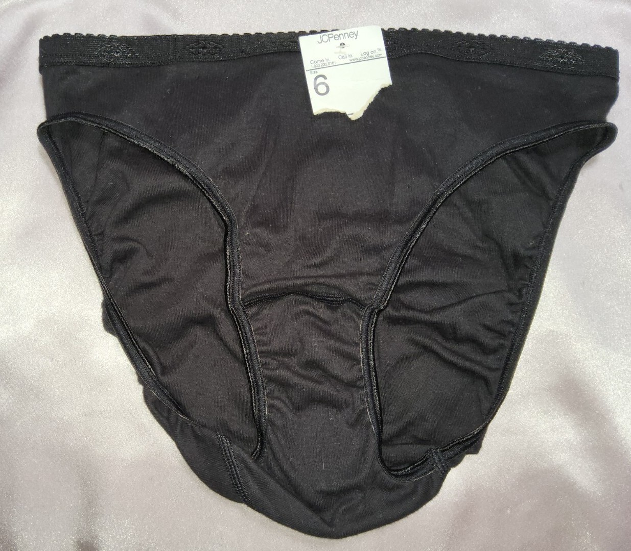Vintage New JCPenney Delicates 100 Cotton Bikini Panties Black 6 36 eBay