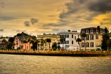 Historic Charleston Battery at Sunset Photo Art Print Poster 18x12