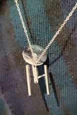 Star Trek Enterprise Silber Halskette Space Star Schiff Sci Fi Retro Auto Mobil USA