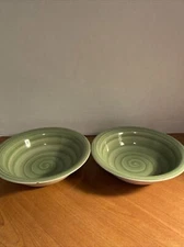 Swirl Bowls Set of 2 Pear Green by Philippe Richard   -  6 3/4"