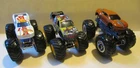 LOT OF 3 VINTAGE Hot Wheels MONSTER JAM 4 X 4 Pickup Truck CAR 1:64 Scale NICE