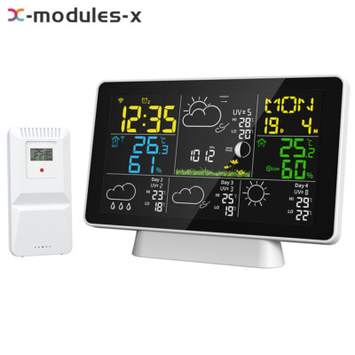 インテリア時計 WEATHER FORECAST RADIO CONTROLLED LCD Color Screen WiFi Smart Weather Clock 4-Day Weather Forecast