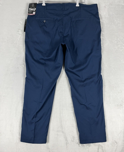 Pantalones de golf PGA TOUR para hombre 40x32 azul marino frente plano cintura activa elástico FPS - Imagen 2 de 10