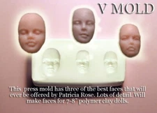 9 new faces on 3 press mold set, make jewelry, by Patricia Rose