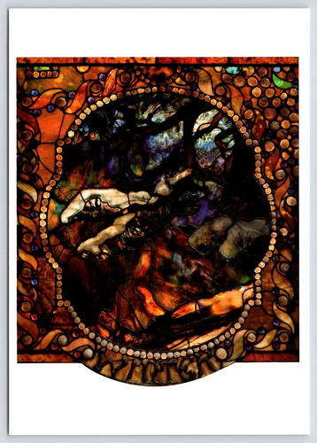 Winter Bleiglasplatte Louis Tiffany Vintage Postkarte Continental