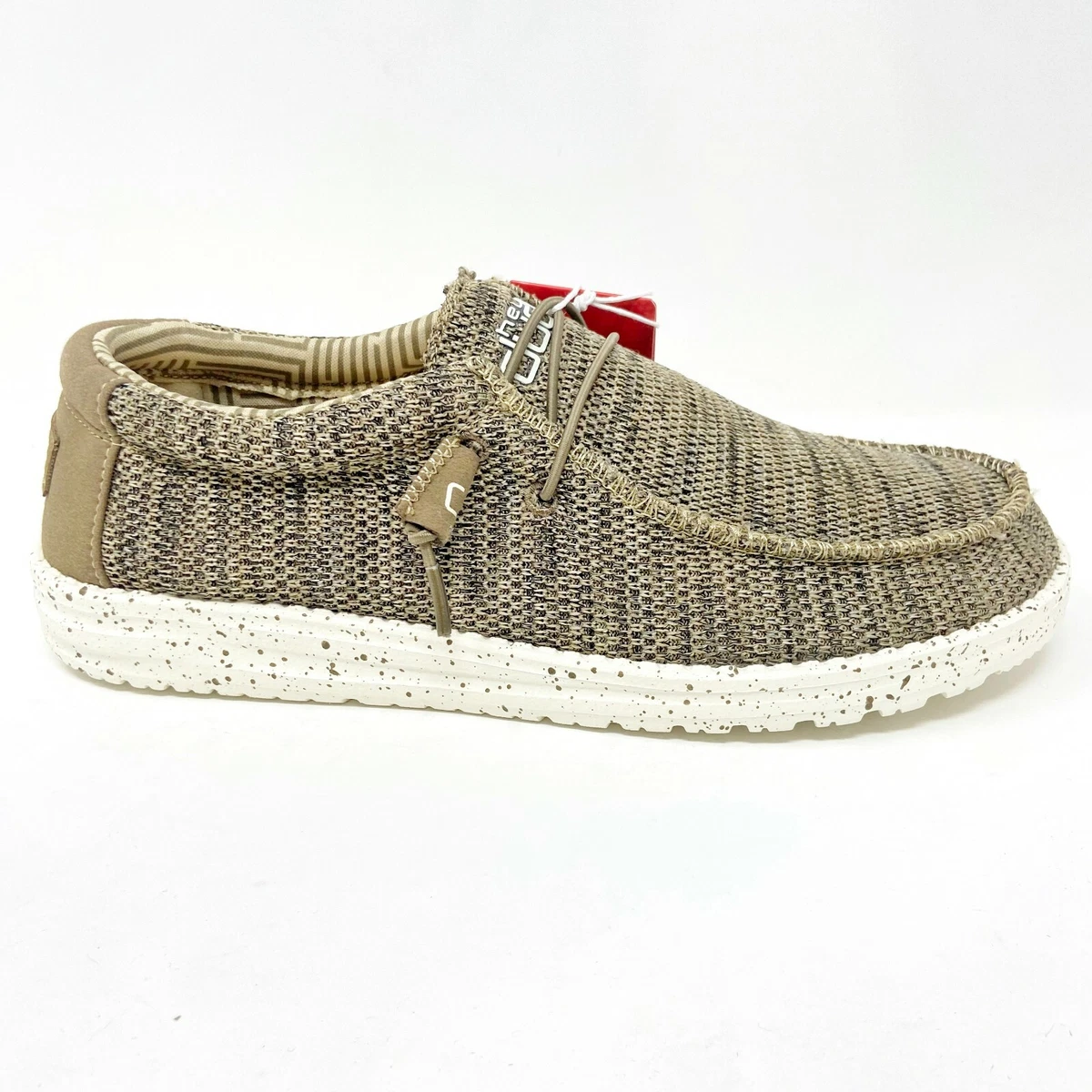 Hey Dude Mens Wally Sox Brown Slip On Comfort Casual Shoes