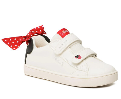 Geox Disney Mädchen Kathe Sneaker Riemchen Leder weiß Minnie AUS LISTENRABATT
