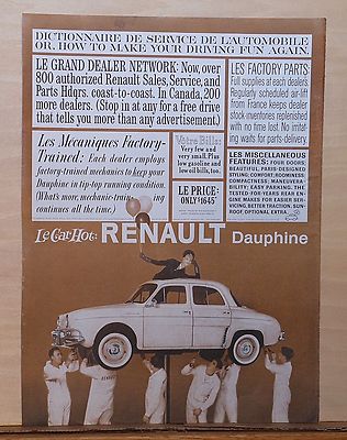 1960 Magazine Ad For Renault Dauphine How To Make Your Driving Fun Again Ebay
